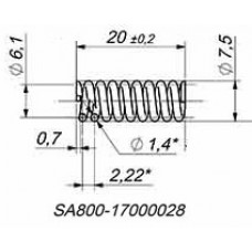 Пружина Ø7.5х20мм (SA800-17000028)